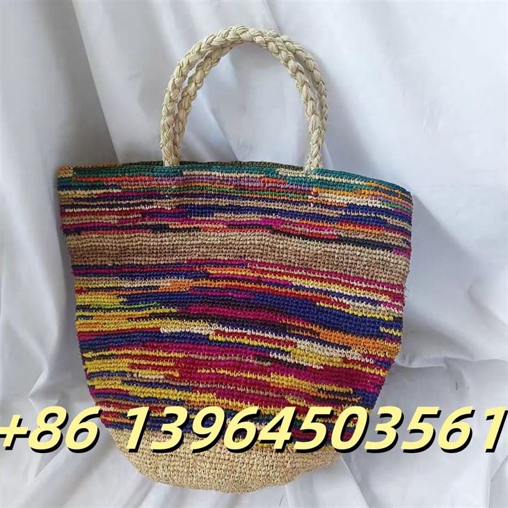 Thùng raffia nhiều màu thủ công
