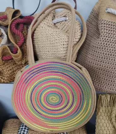 Túi xách nữ khâu dây cotton nhiều màu