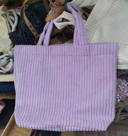 Túi mua sắm vải nhung màu tím dành cho nữ