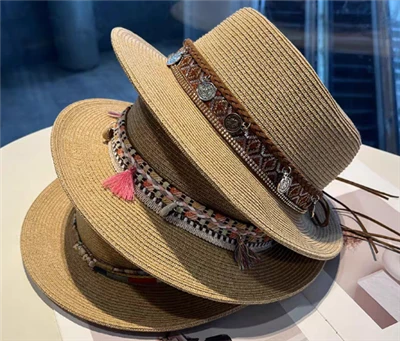 Mũ rơm đi biển màu nâu Boho dành cho nữ