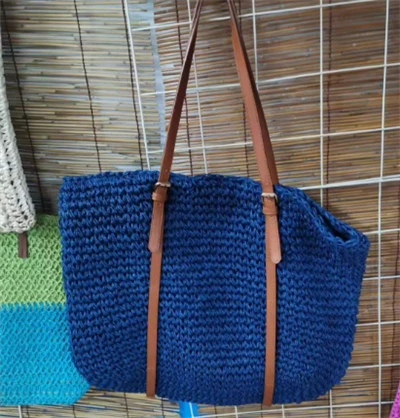 Túi rơm nữ thời trang màu xanh