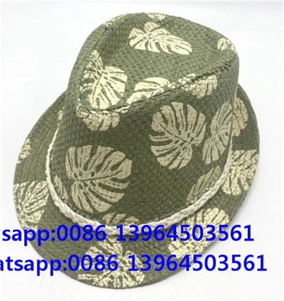Mũ Fedora thoáng khí in hình lá cọ