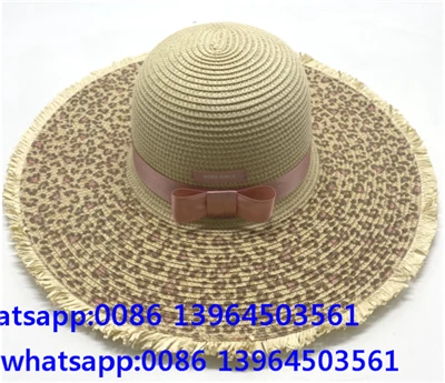 Mũ đi biển mùa hè vành rộng cho nữ có đốm báo