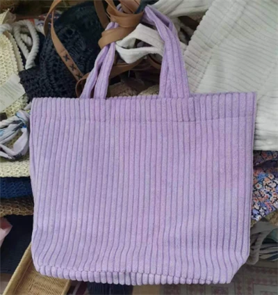 Túi mua sắm vải nhung màu tím dành cho nữ