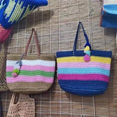 Túi xách nữ đi biển cỡ lớn nhiều màu sắc cầu vồng